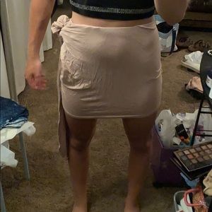 Tan Skirt w/longer shall tie in back